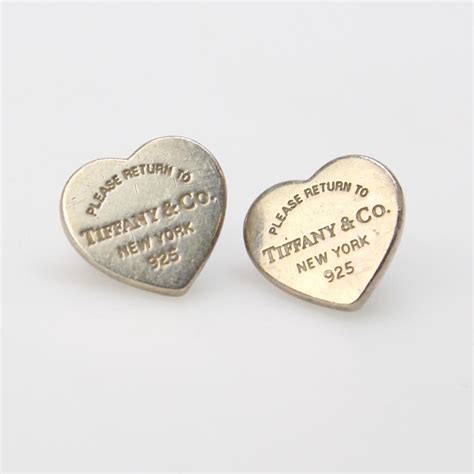 tiffany sterling silver heart earrings